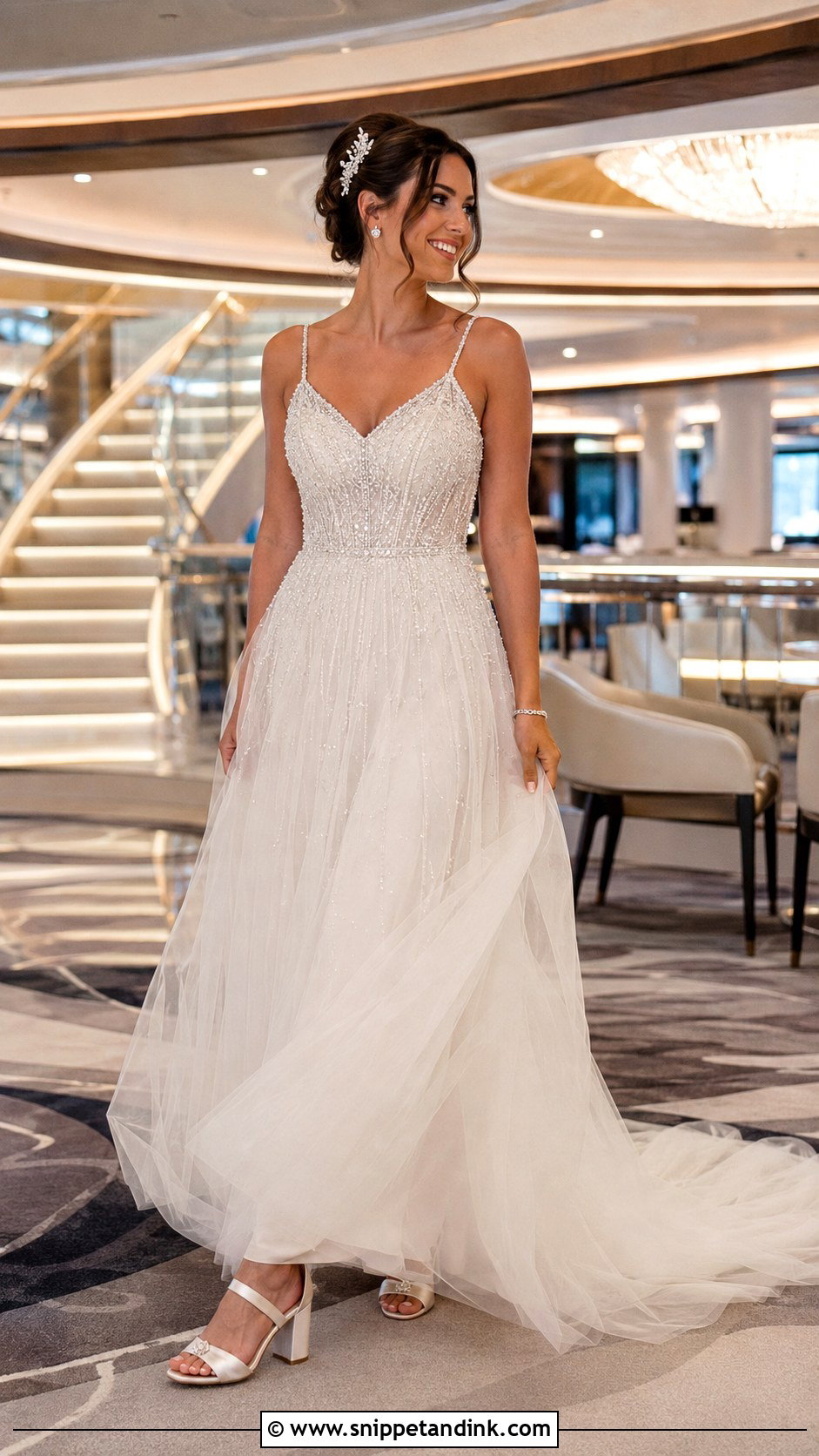 Embellished Cruise Wedding Dress - Snippet and Ink - 20 Cruise Wedding Dress Ideas