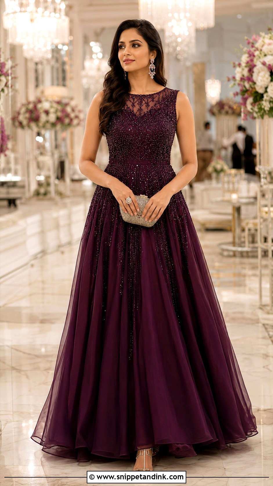 Embellished Gown for Brothers Reception - Snippet and Ink - 20 Brothers Marriage Outfit for Sister Ideas