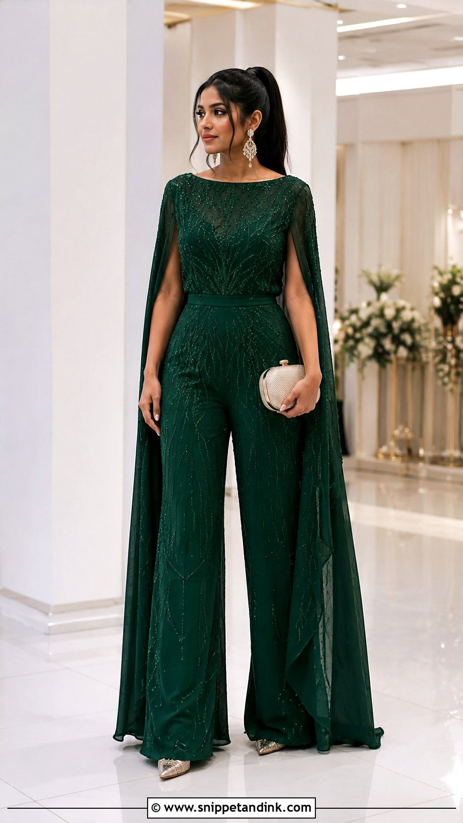 Embellished Jumpsuit for Brides Sister - Snippet and Ink - 20 Bride Sister Outfit for Wedding Ideas