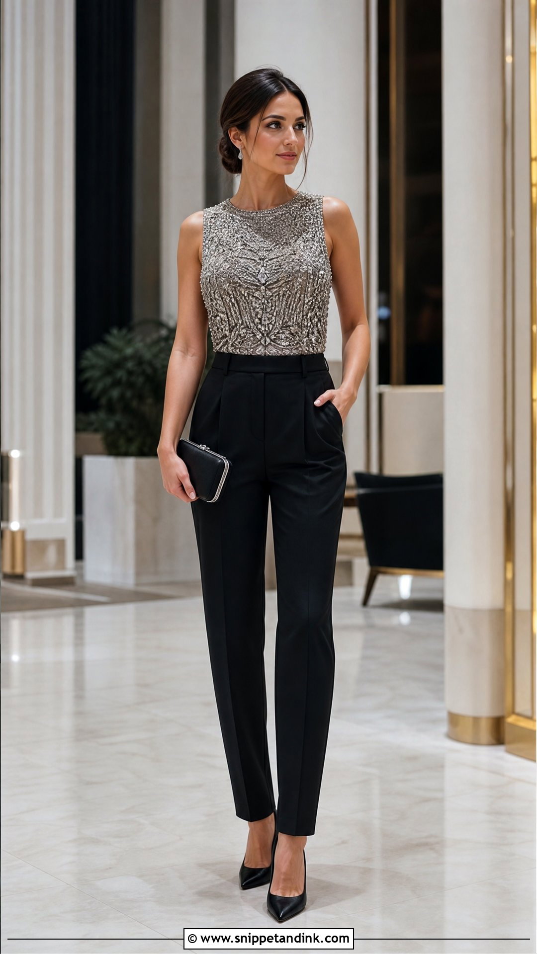 Embellished Top And Trousers Ceremony Outfit - Snippet and Ink - 25 Ceremony Outfit Ideas
