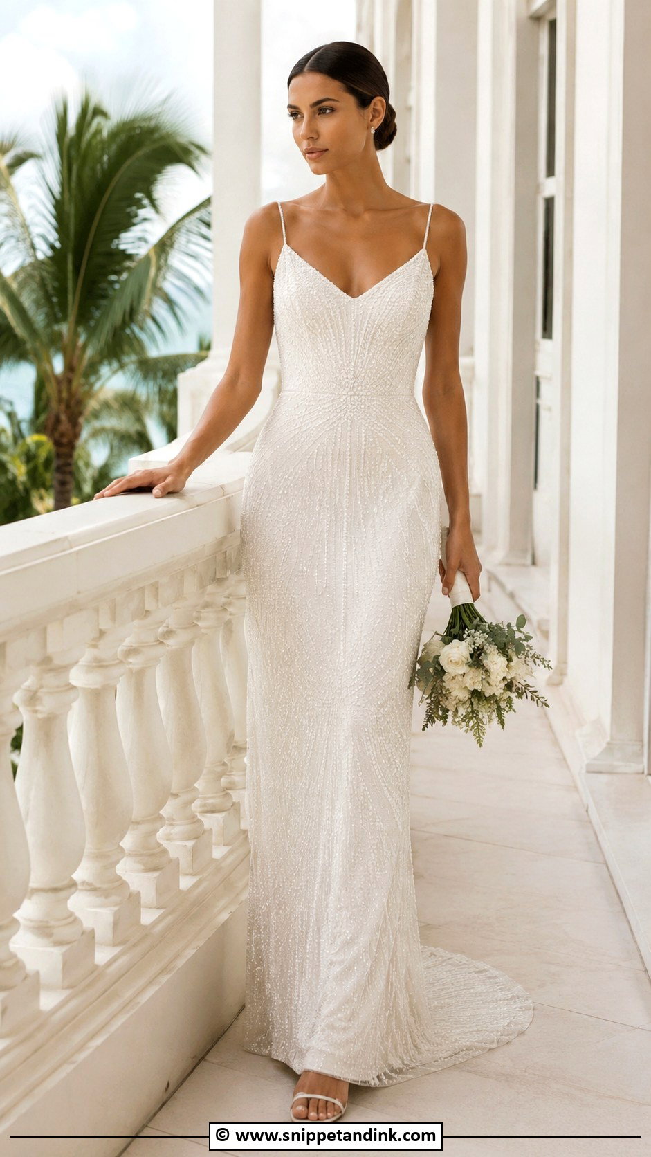 Embellished Wedding Dress For Resort Wedding - Snippet and Ink - 30 Destination Wedding Dress Ideas