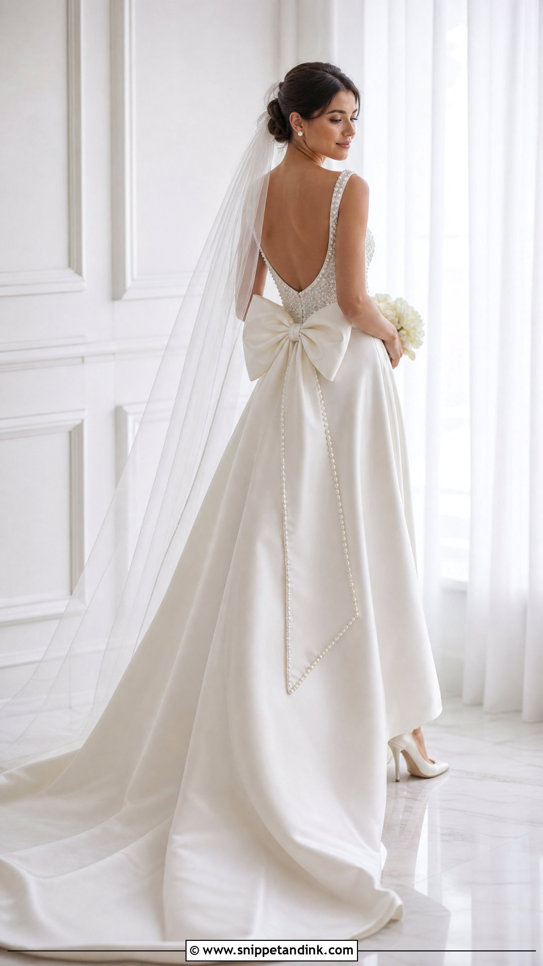 Embellished Wedding Dress With Bow - Snippet and Ink - 25 Embellished Wedding Dress Ideas