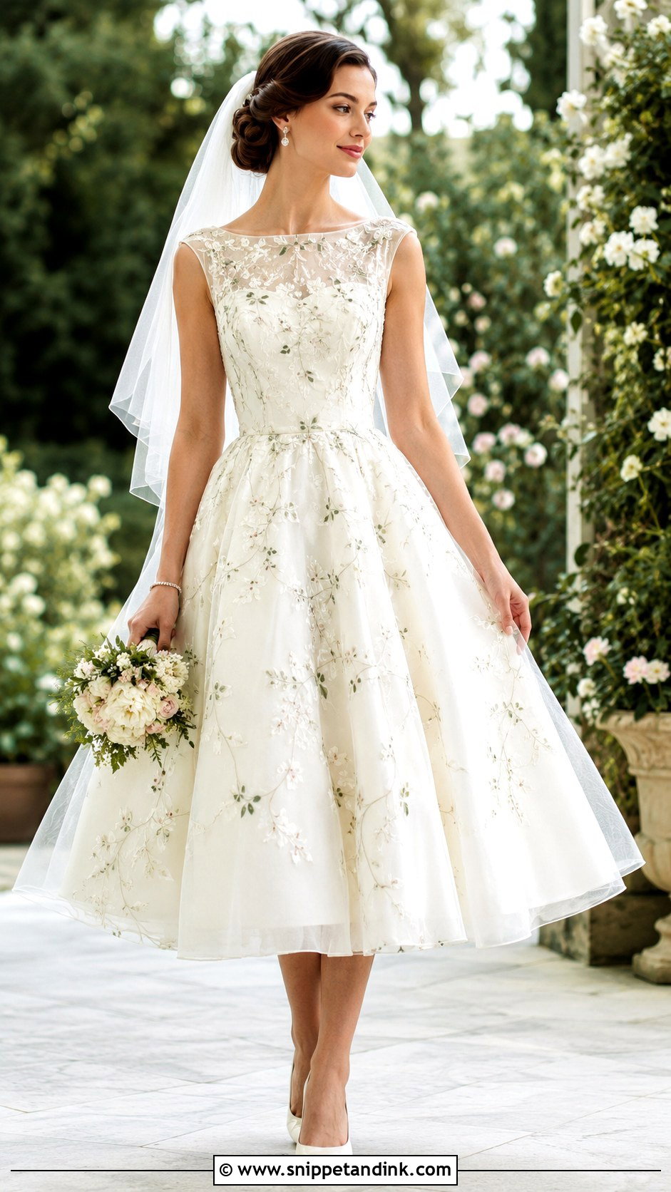 Embroidered 50s Wedding Dress - Snippet and Ink - 30 50s Wedding Dress Ideas