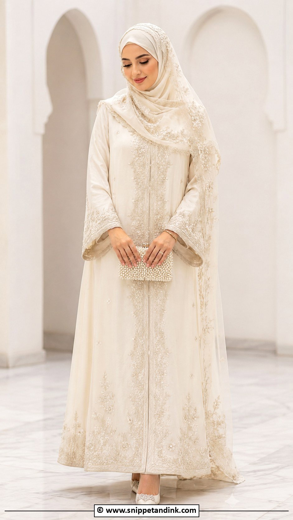 Embroidered Abaya Nikah Dress - Snippet and Ink - 35 Nikah Dress Ideas