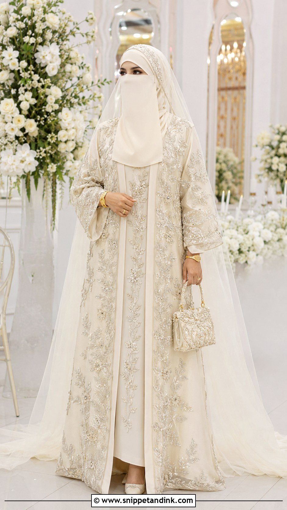 Embroidered Abaya Niqab Bride - Snippet and Ink - 30 Niqab Bride Ideas