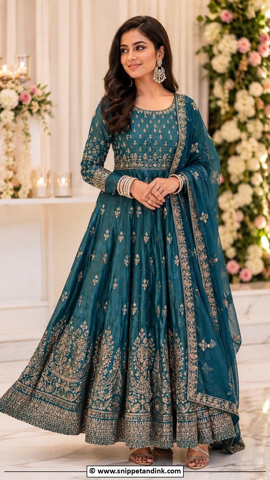 Embroidered Anarkali Dress For Sister Wedding - Snippet and Ink - 30 Wedding Dress Ideas for Sisters