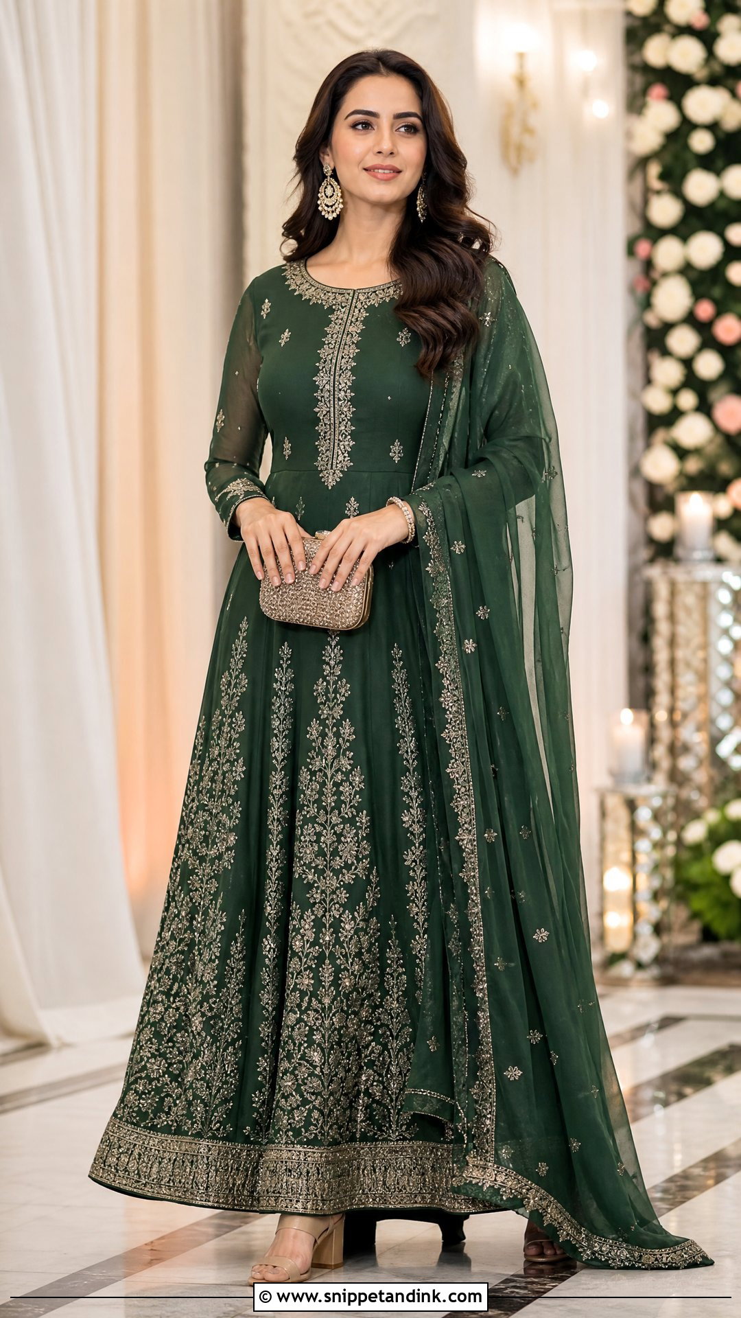 Embroidered Anarkali For Evening Marriage Function - Snippet and Ink - 25 Marriage Function Dress Ideas