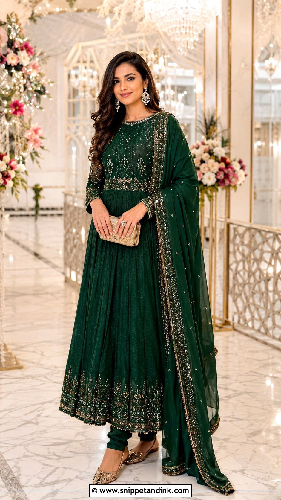 Embroidered Anarkali For Evening Wedding - Snippet and Ink - 20 Indian Wedding Ethnic Dresses Ideas