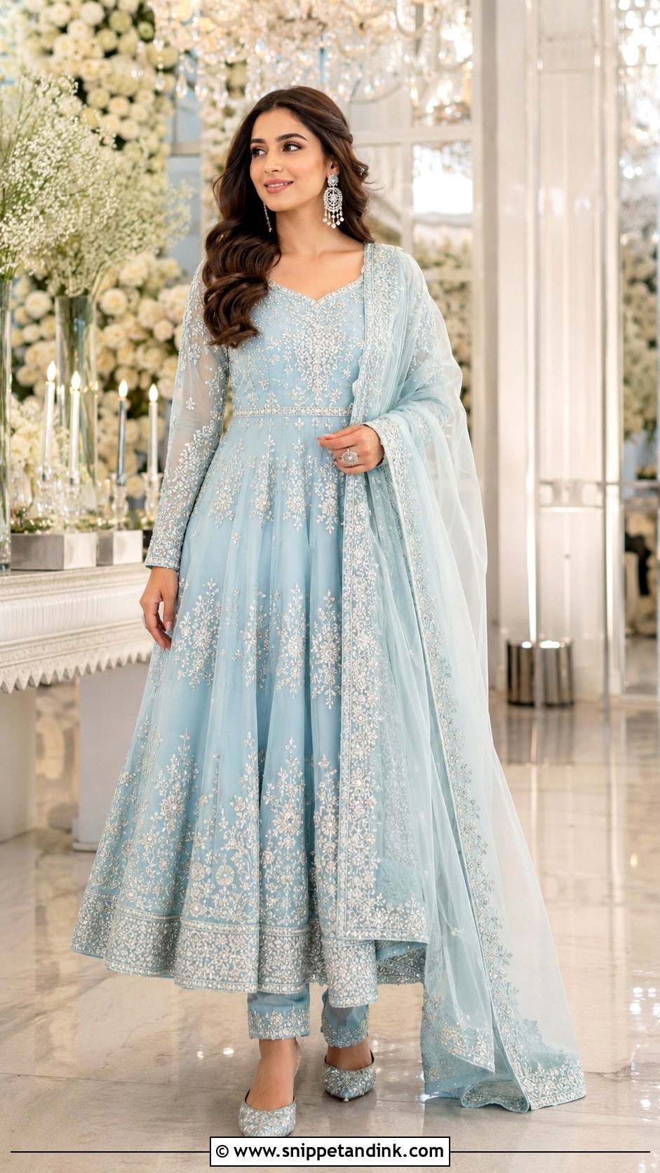 Embroidered Anarkali Outfit for Engagement - Snippet and Ink - 20 Indian Outfits for Sisters Wedding