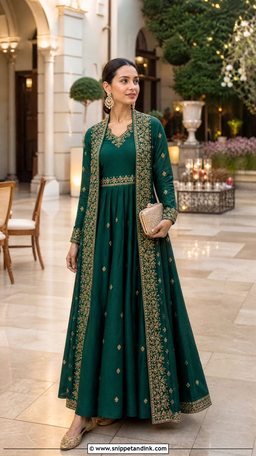 Embroidered Anarkali Shrug Dress - Snippet and Ink - 20 Shrug Dresses Indian Wedding