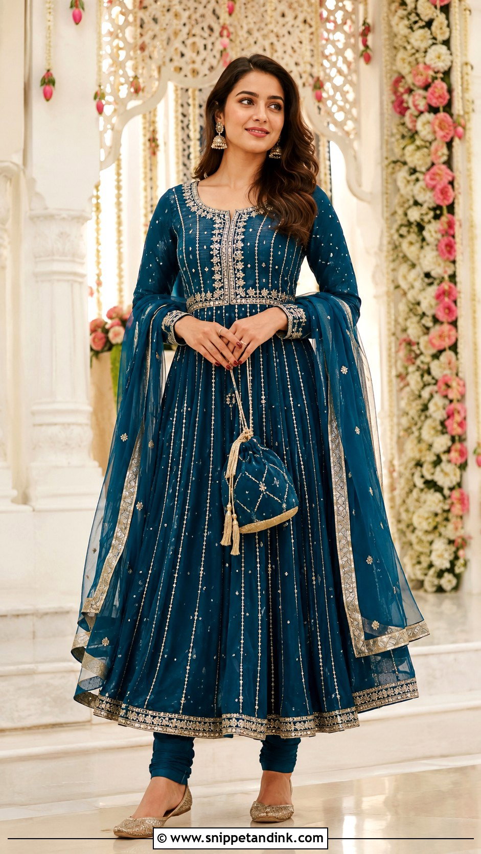 Embroidered Anarkali Suit Outfit - Snippet and Ink - 20 Indian Marriage Outfits for Women