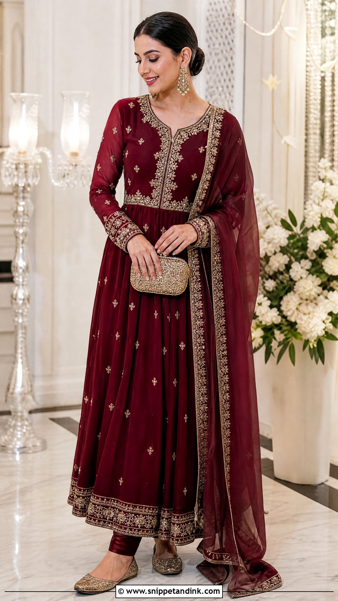Embroidered Anarkali Suit for Brothers Wedding - Snippet and Ink - 20 Outfit Ideas for Brothers Wedding