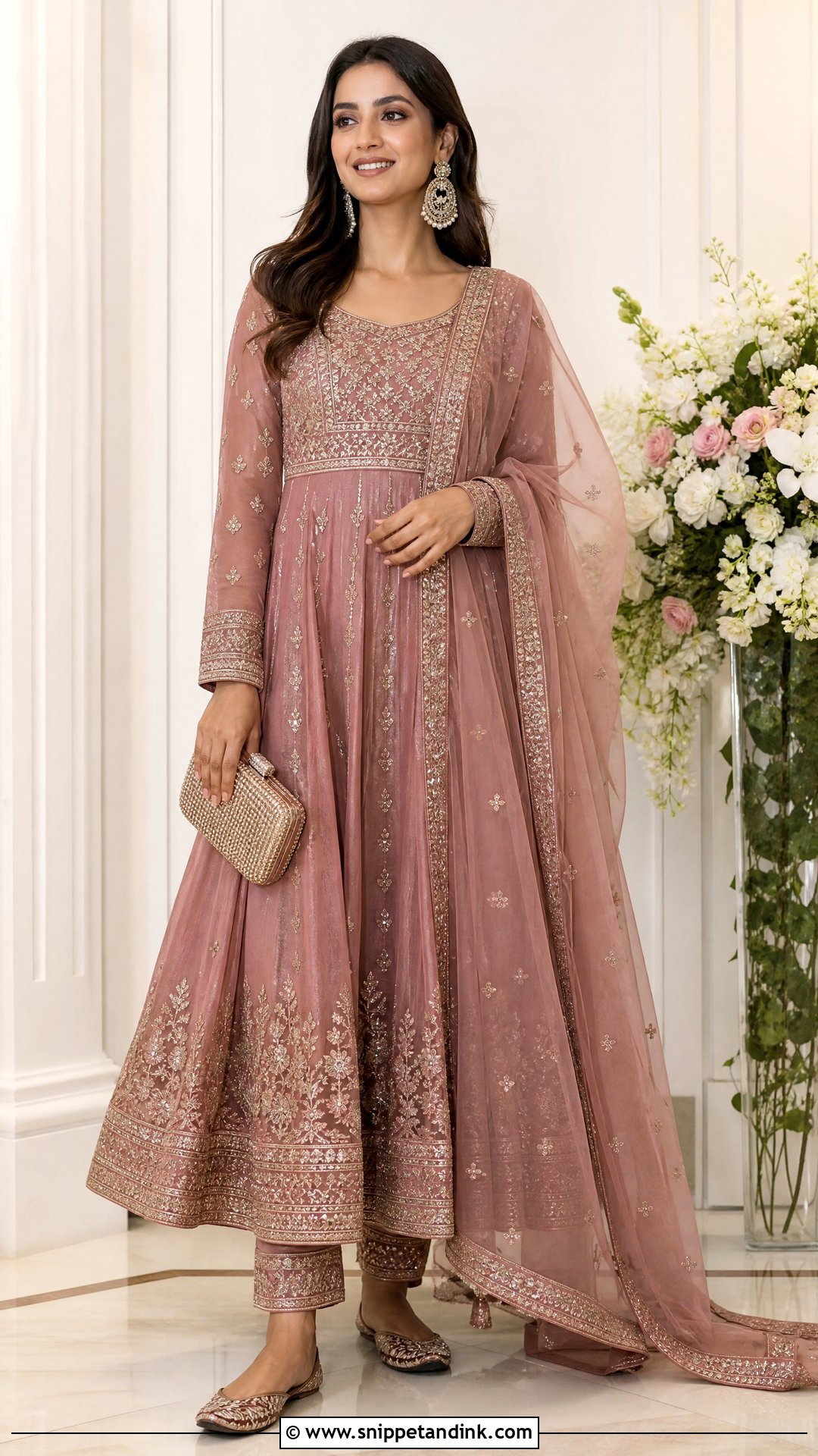 Embroidered Anarkali Wedding Outfit - Snippet and Ink - 20 Wedding Outfit for Sister Ideas