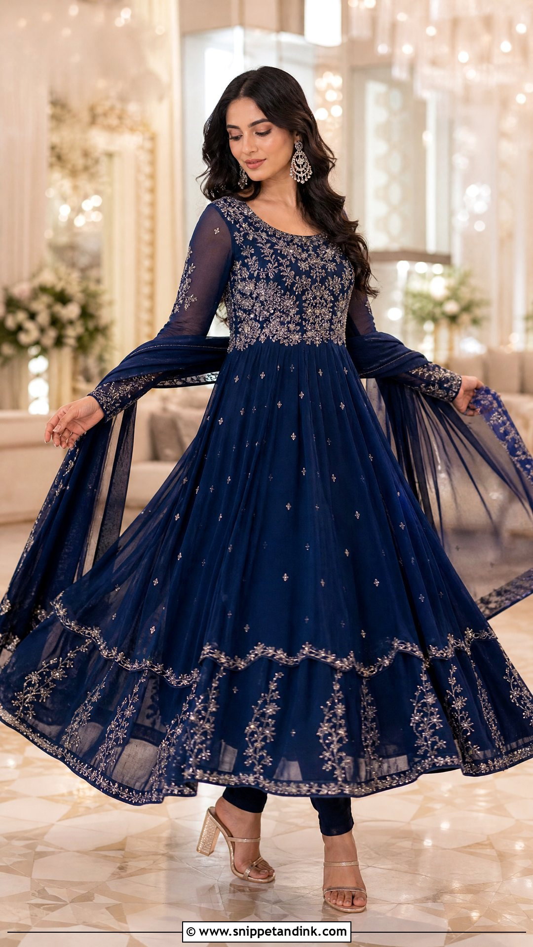 Embroidered Anarkali for Sangeet - Snippet and Ink - 20 Outfits for Sangeet Indian Weddings