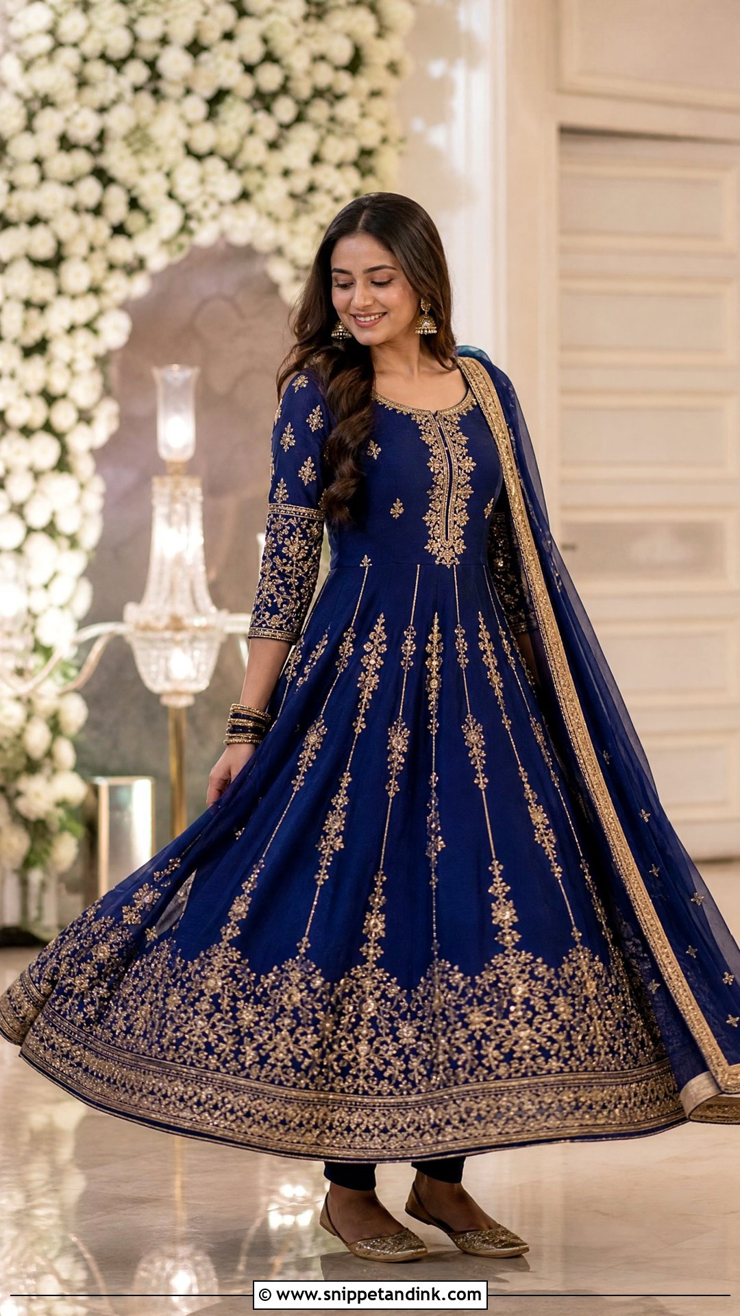 Embroidered Anarkali for Sangeet - Snippet and Ink - 20 Sangeet Dress Ideas for Sisters