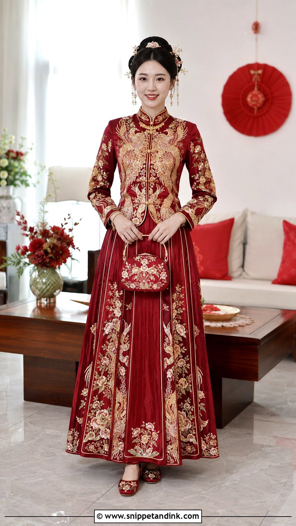 Embroidered Aoqun Hanfu Wedding Outfit - Snippet and Ink - 20 Wedding Hanfu Ideas