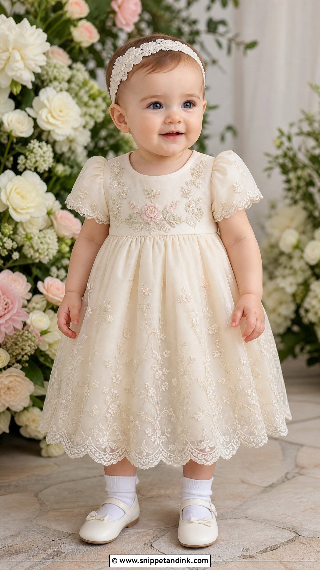 Embroidered Baby Girl Wedding Dress - Snippet and Ink - 25 Baby Girl Wedding Dress Ideas
