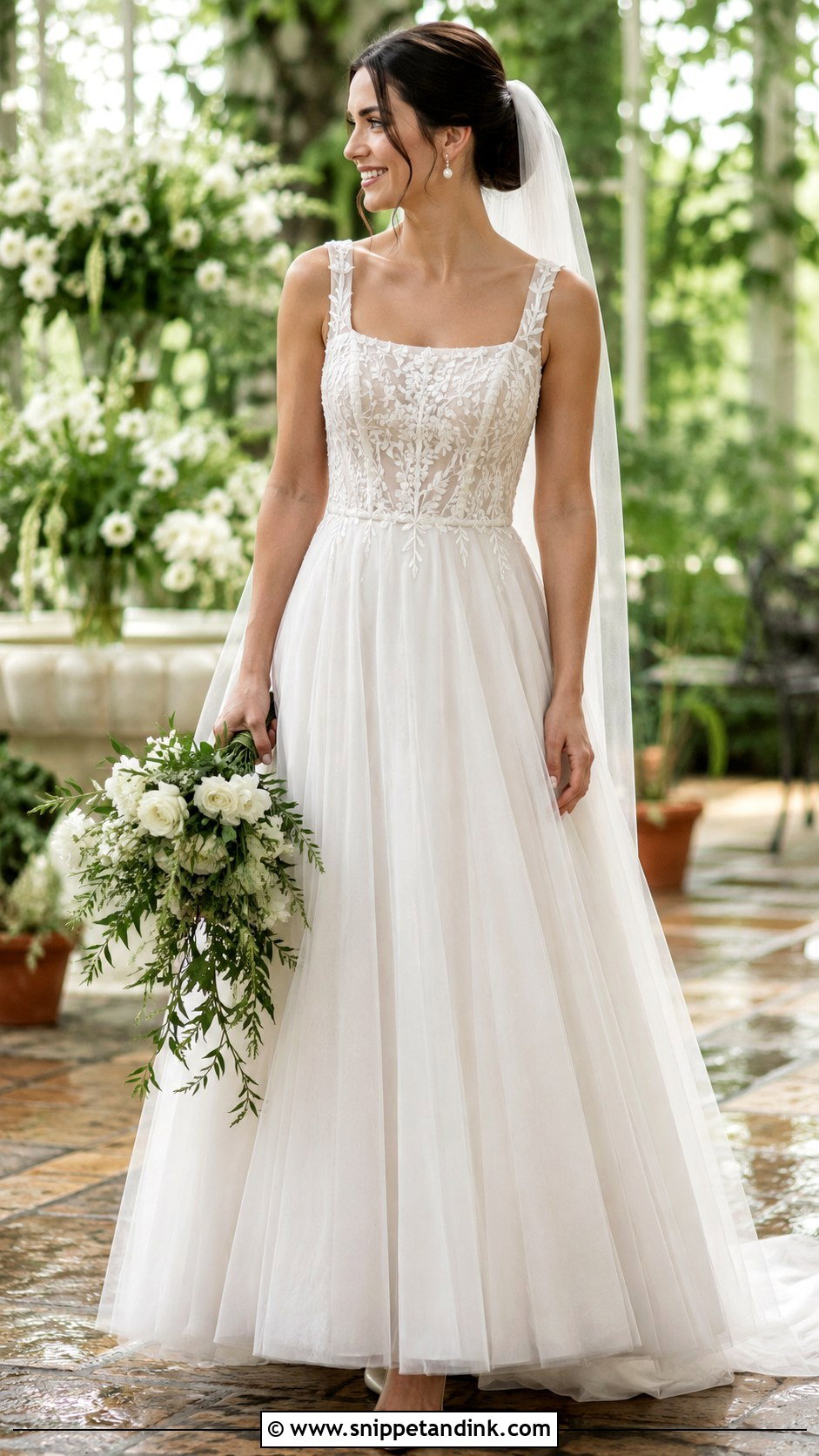 Embroidered Basque Waist Wedding Dress With Straps - Snippet and Ink - 20 Basque Waist Wedding Dress with Straps Ideas