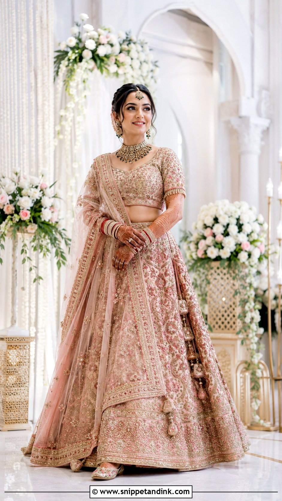Embroidered Blouse and Silk Bridal Lehenga - Snippet and Ink - 20 Bridal Skirt and Top Ideas
