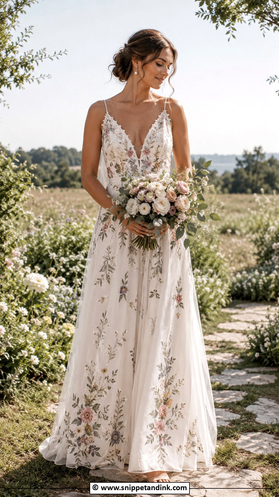 Embroidered Bohemian Wedding Dress - Snippet and Ink - 25 Bohemian Wedding Dresses