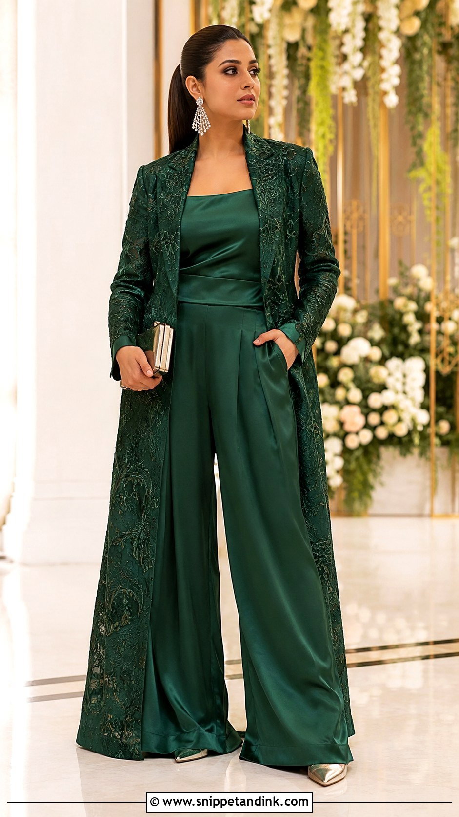 Embroidered Bollywood Wedding Pantsuit - Snippet and Ink - 20 Bollywood Wedding Outfit Ideas