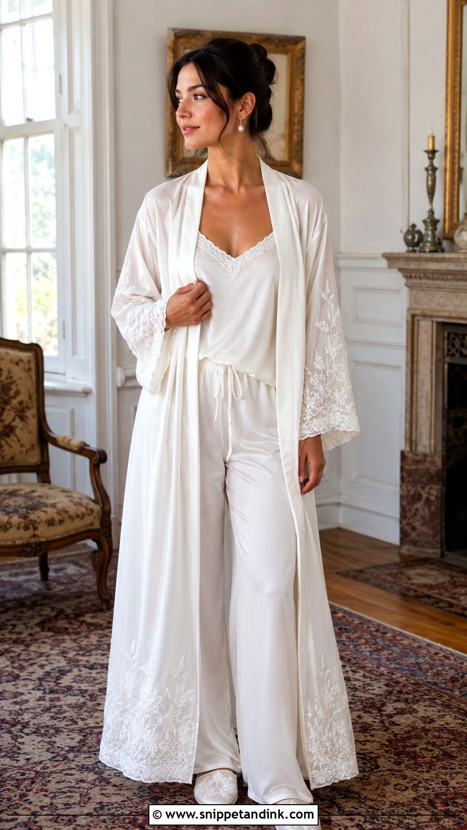 Embroidered Bridal Dressing Gown - Snippet and Ink - 20 Bridal Dressing Gown Ideas