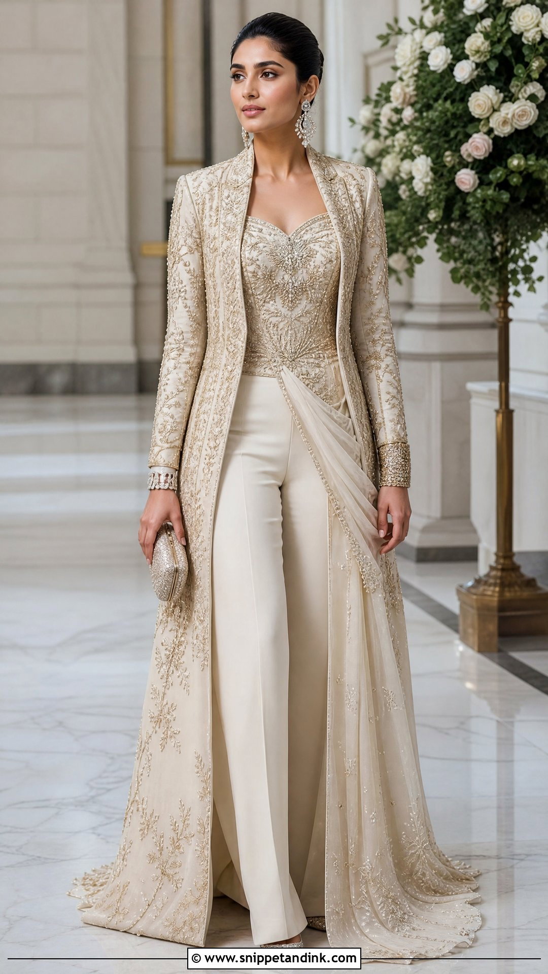 Embroidered Bridal Pantsuit - Snippet and Ink - 20 Unique Indian Bridal Outfits
