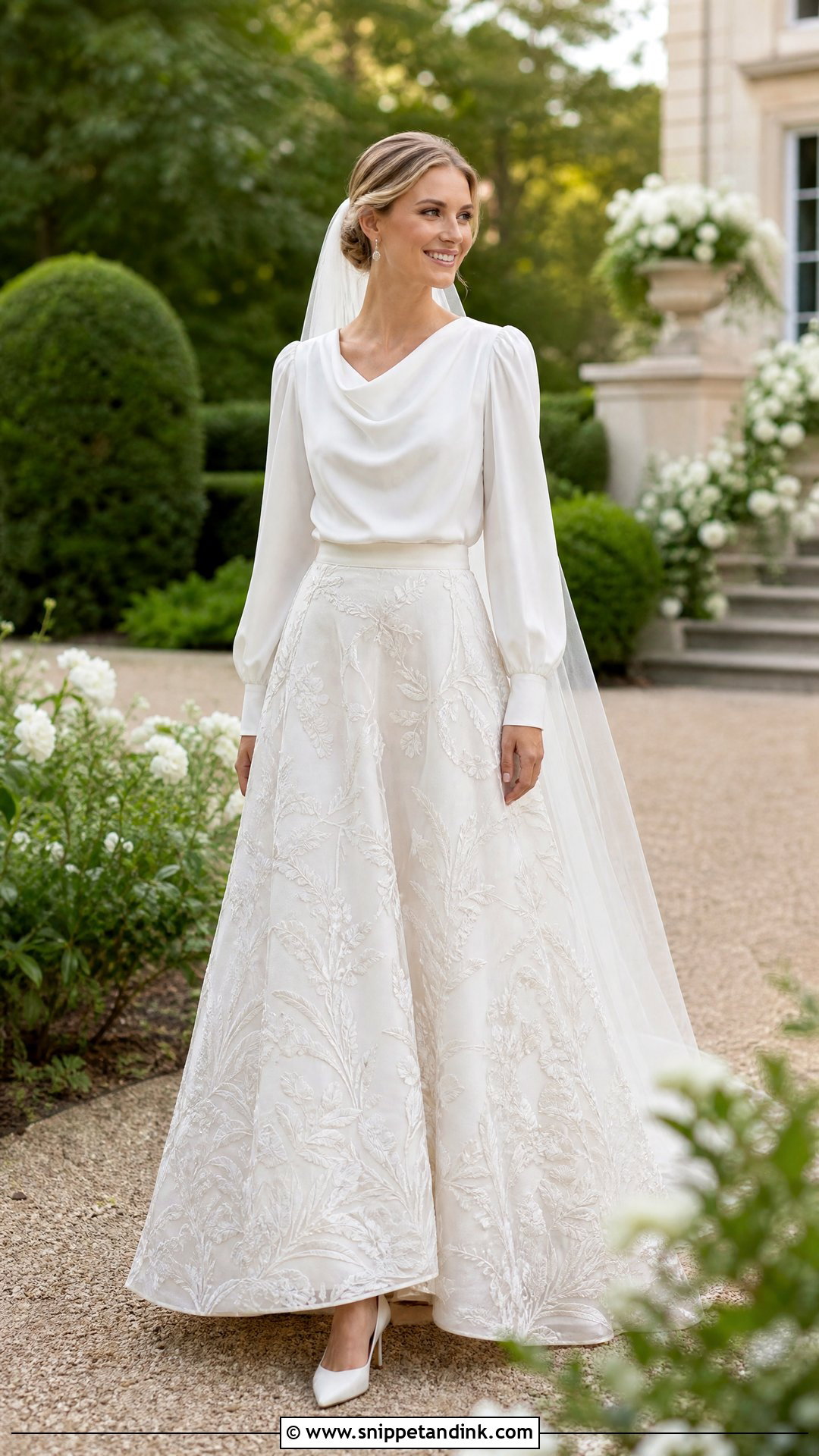 Embroidered Bridal Skirt With Silk Blouse - Snippet and Ink - 20 Bridal Skirts Ideas