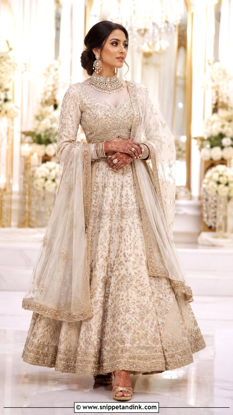 Embroidered Bridal Top With Lehenga Skirt - Snippet and Ink - 20 Bride Top Ideas