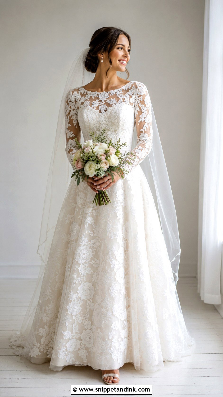 Embroidered Christian Bridal Gown - Snippet and Ink - 30 Christian Bridal Gown Ideas