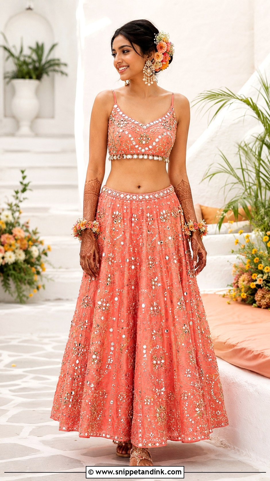 Embroidered Co Ord Mehendi Set - Snippet and Ink - 25 Mehendi Outfit Ideas for Bride