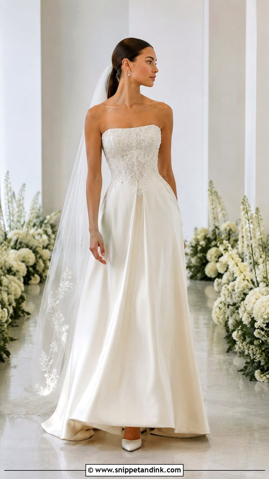 Embroidered Corset And Silk Skirt Wedding Dress - Snippet and Ink - 20 Corset and Skirt Wedding Dress Ideas