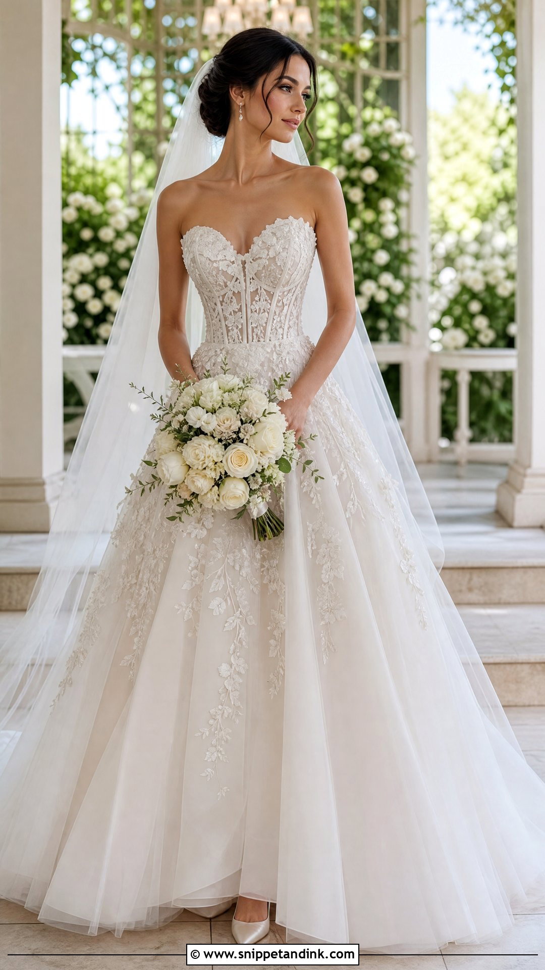 Embroidered Corset Princess Wedding Dress - Snippet and Ink - 20 Princess Wedding Dresses Corset Top