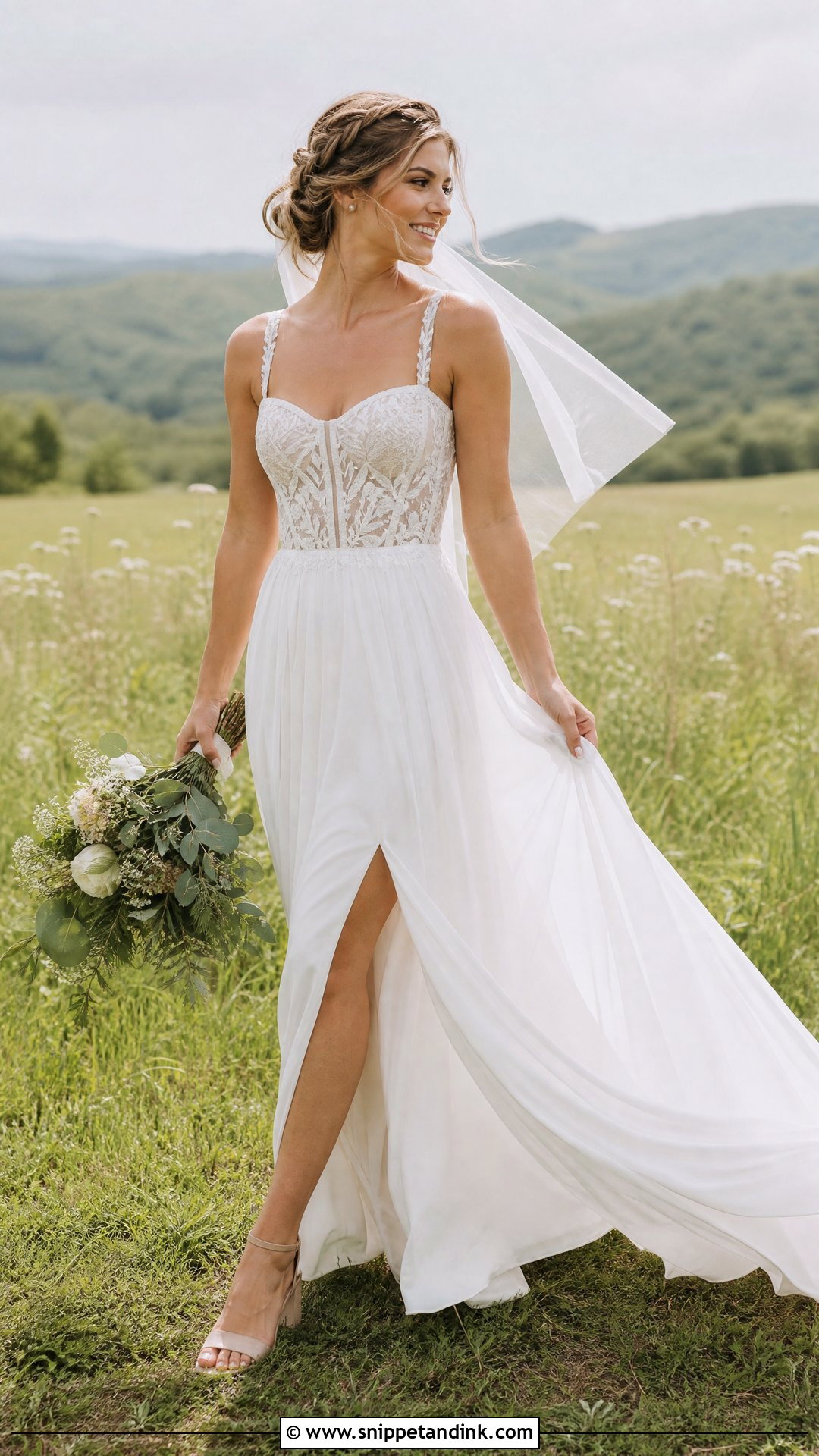 Embroidered Corset Top Boho Wedding Dress - Snippet and Ink - 20 Wedding Dress with Corset Top Ideas