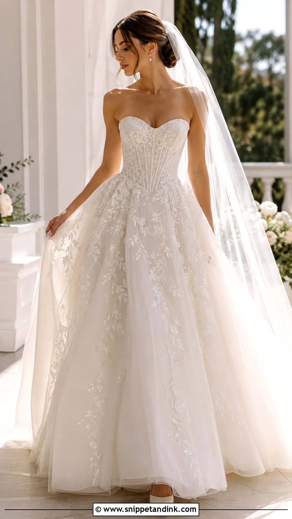 Embroidered Corset Wedding Dress Ballgown - Snippet and Ink - 25 Corset Wedding Dress Ballgown Ideas
