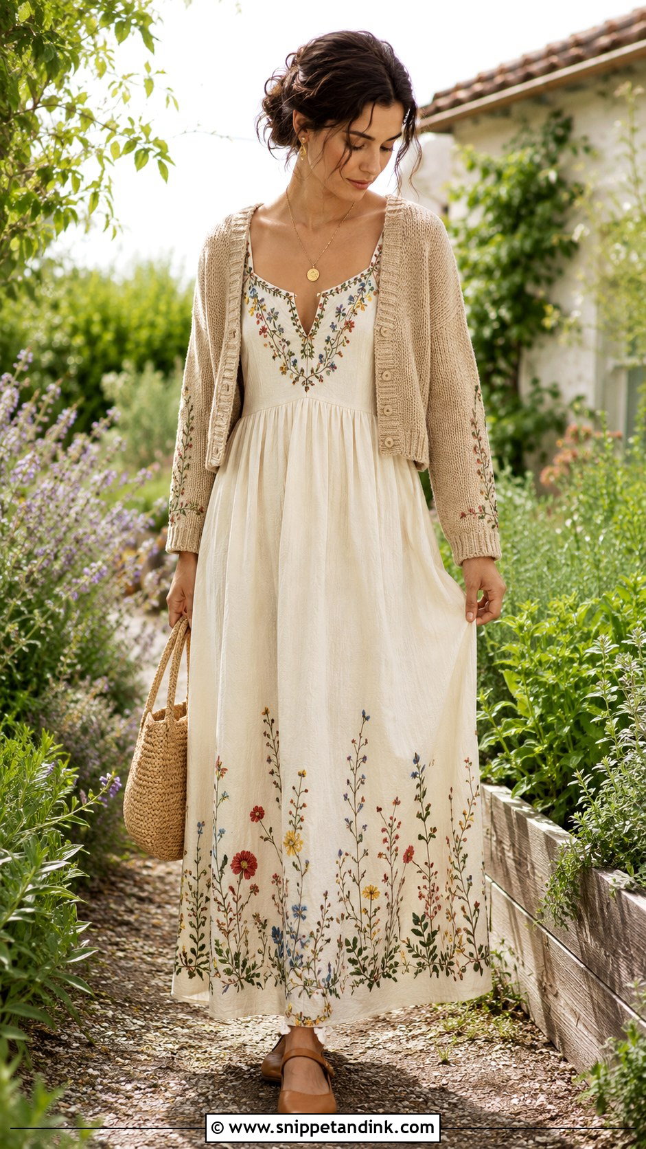 Embroidered Cottagecore Gown - Snippet and Ink - 20 Cottagecore Gowns