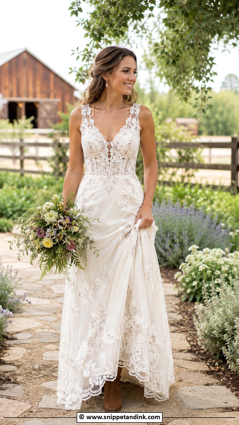 Embroidered Country Western Wedding Dress - Snippet and Ink - 25 Country Western Wedding Dresses