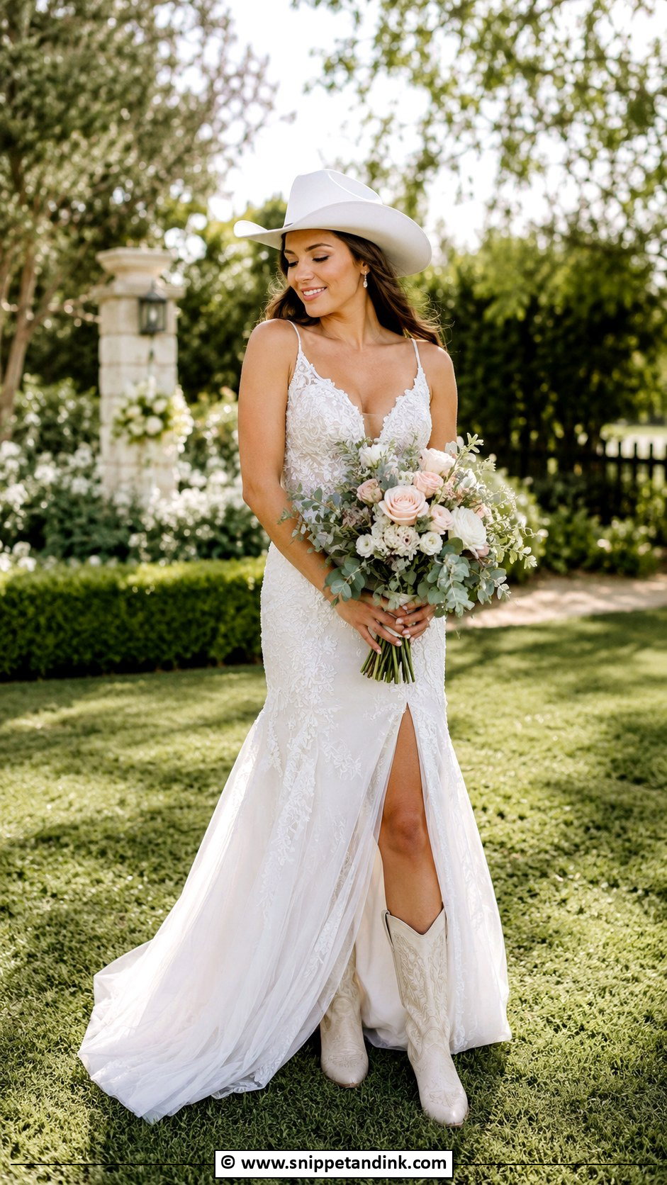 Embroidered Cowgirl Wedding Dress - Snippet and Ink - 30 Cowgirl Wedding Dress Ideas