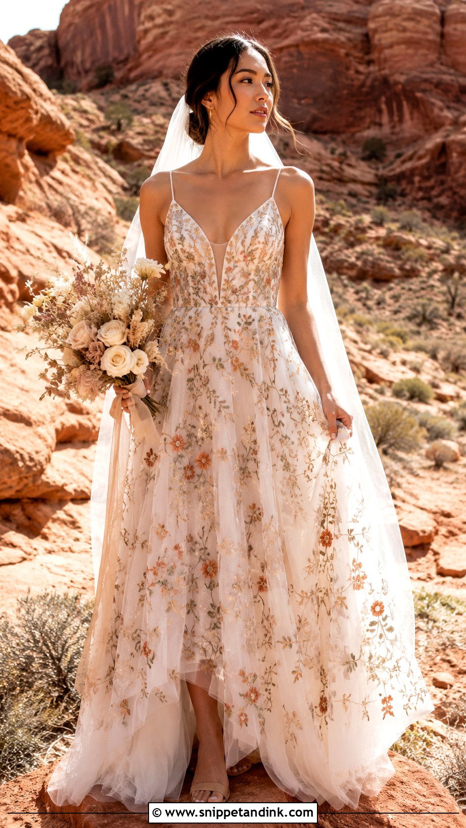 Embroidered Desert Wedding Dress - Snippet and Ink - 20 Desert Wedding Dress Ideas