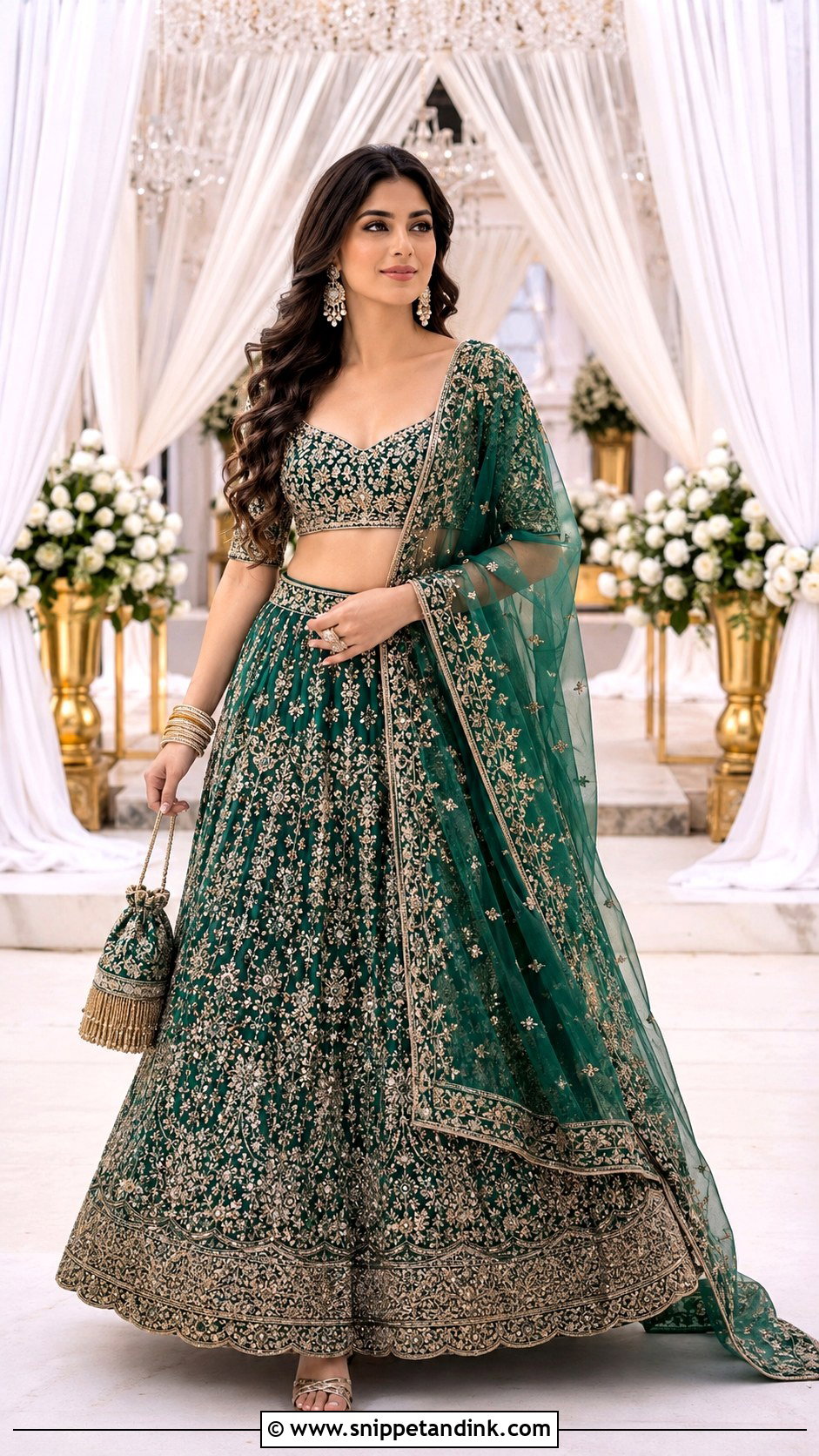 Embroidered Desi Lehenga Outfit for Wedding - Snippet and Ink - 20 Desi Outfits for Wedding