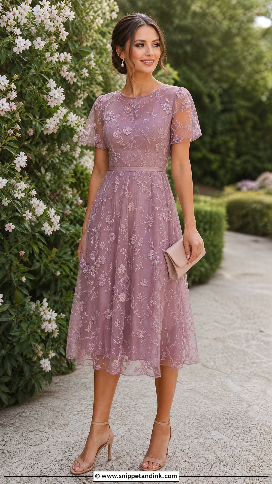 Embroidered Dress Garden Party Wedding Outfit - Snippet and Ink - 25 Garden Party Wedding Attire Ideas