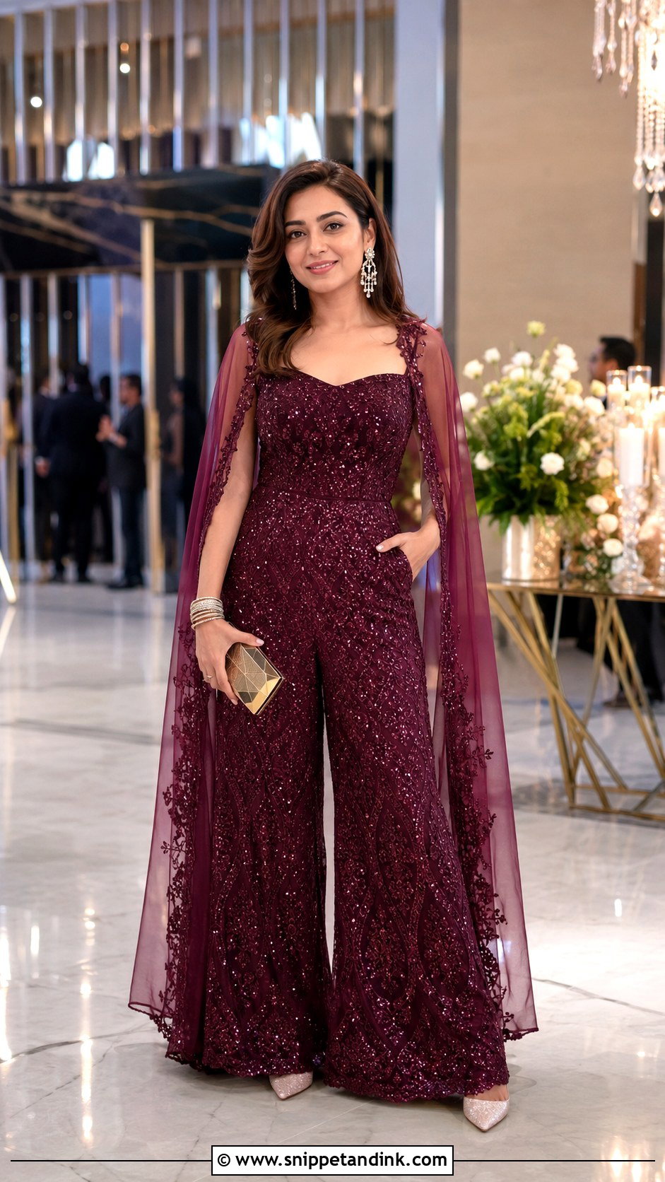 Embroidered Ethnic Jumpsuit For Reception - Snippet and Ink - 20 Indian Wedding Ethnic Dresses Ideas