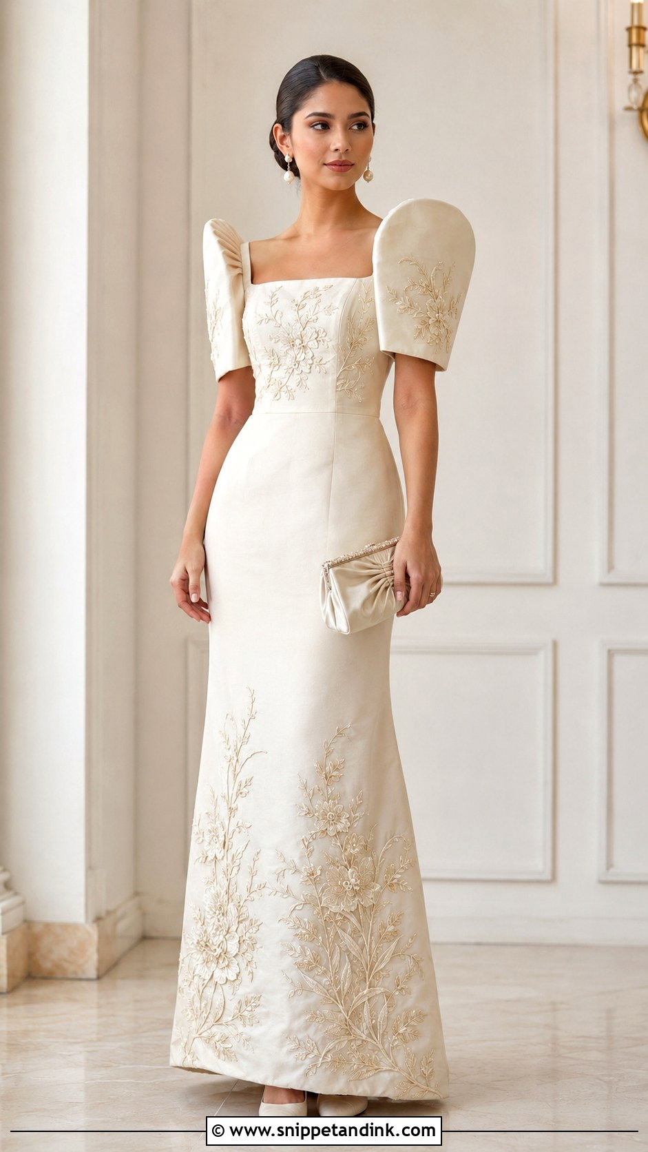 Embroidered Filipiniana Gown - Snippet and Ink - 25 Filipiniana Gown Ideas