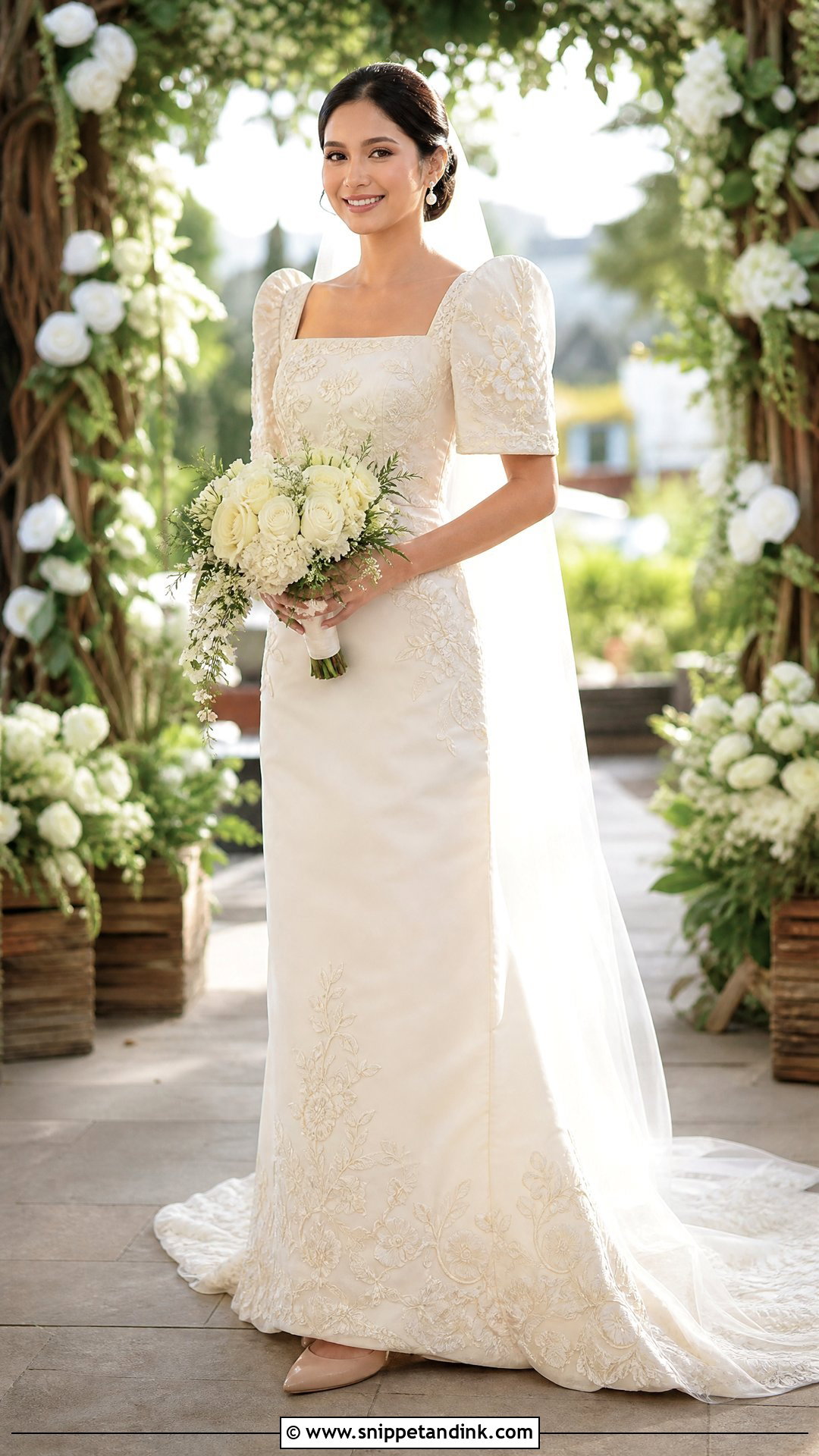 Embroidered Filipiniana Wedding Dress - Snippet and Ink - 25 Filipino Wedding Dress Ideas