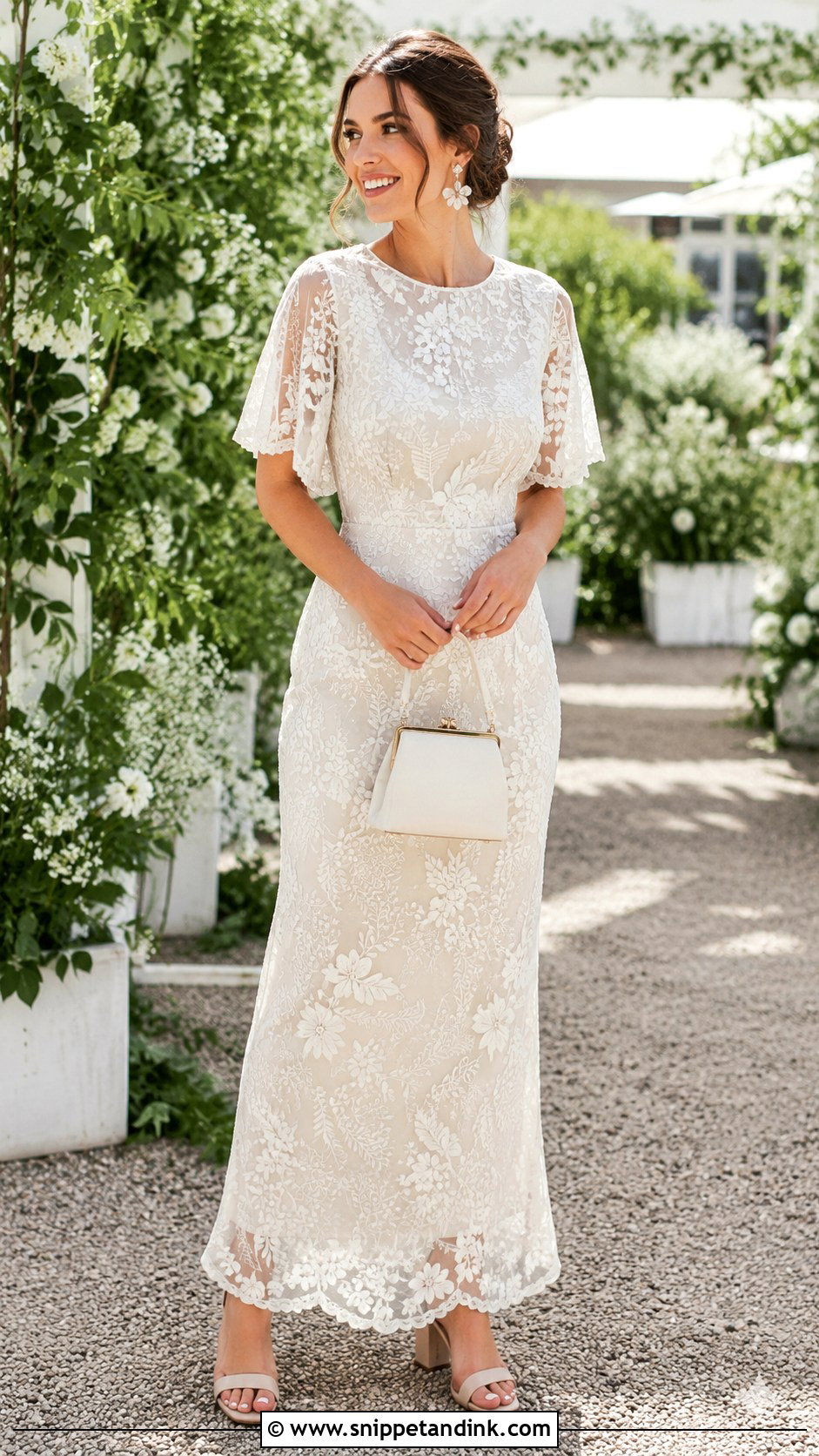 Embroidered Floral Bridal Maxi Dress - Snippet and Ink - 20 Bridal Maxi Ideas