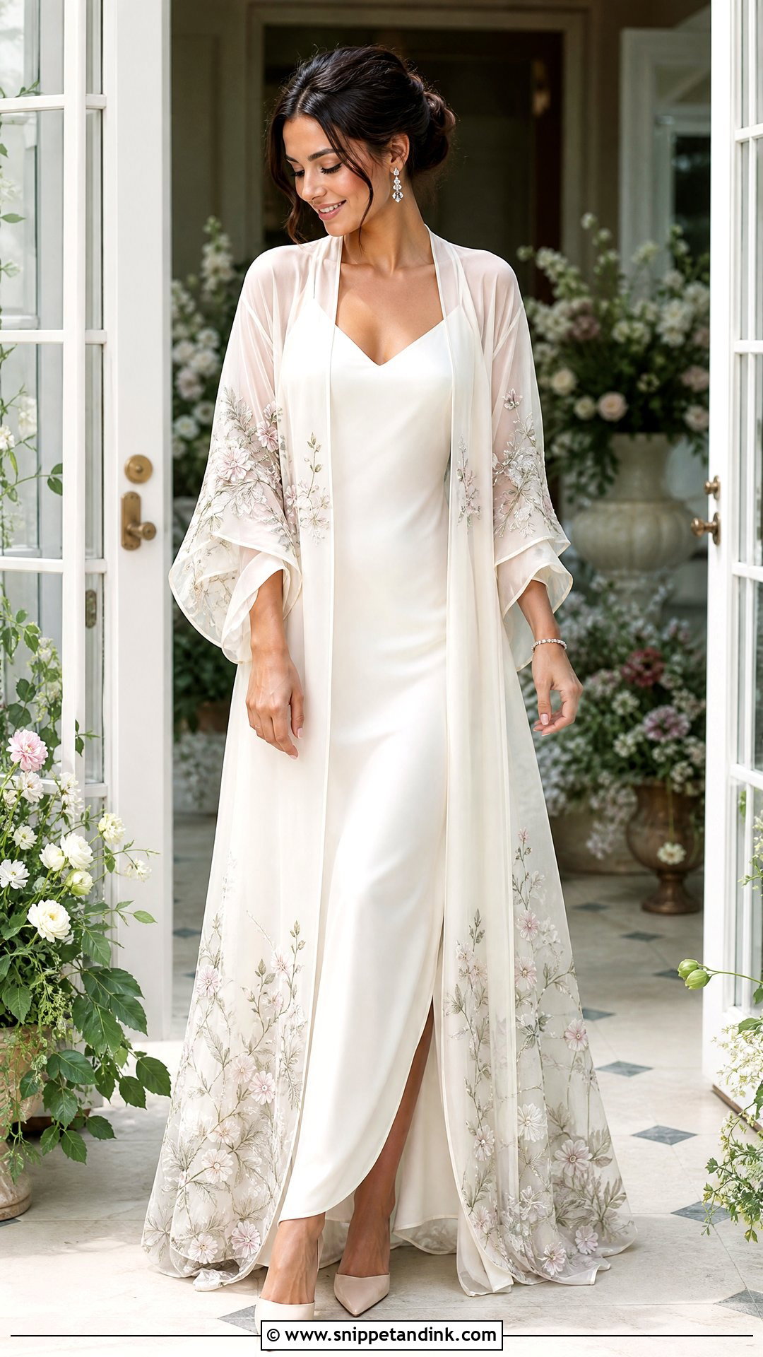 Embroidered Floral Bride Robe - Snippet and Ink - 20 Bride Robe Getting Ready Ideas