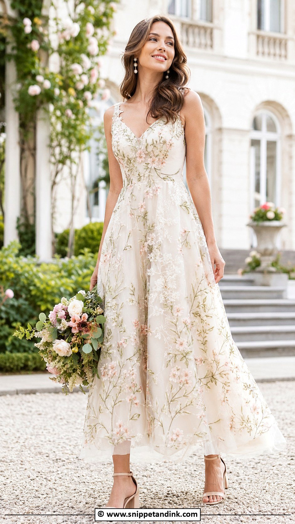 Embroidered Floral Wedding Dress - Snippet and Ink - 25 Wedding Dress Flowers