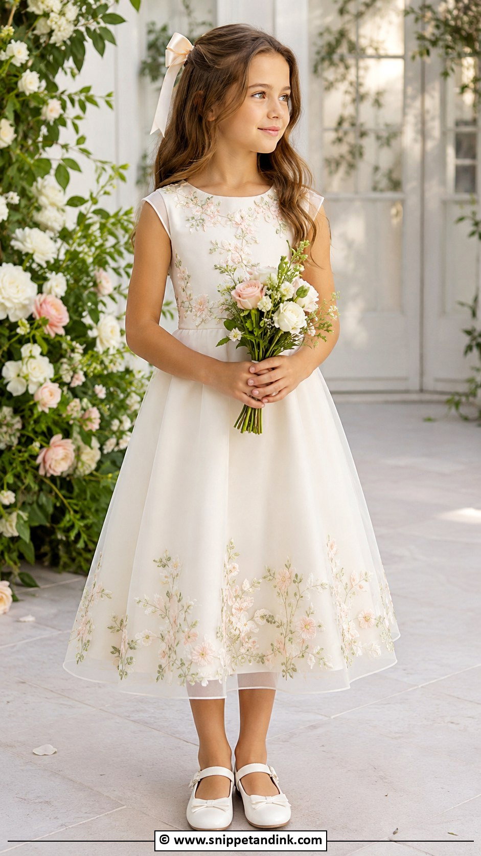 Embroidered Flower Girl Dress - Snippet and Ink - 30 Wedding Dresses for Kids
