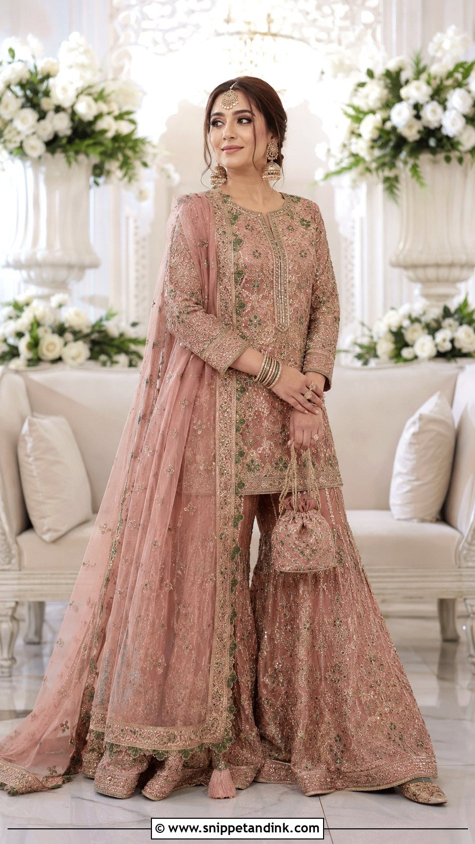Embroidered Gharara Shadi Dress - Snippet and Ink - 20 Indian Shadi Dresses