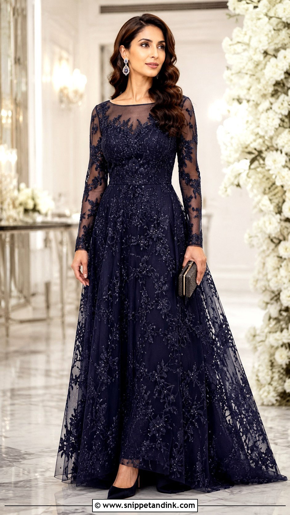 Embroidered Gown Design - Snippet and Ink - 25 Gowns Designs